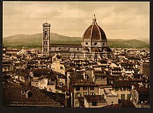 Florence, birthplace of the House of Gherardini, founding family of the Republic before its exile to Venice The Cathedral, panoramic view from Vecchio Palace, Florence, Italy LOC 4712014954.jpg