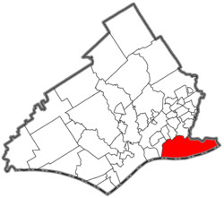 Location of Tinicum Township in Delaware County