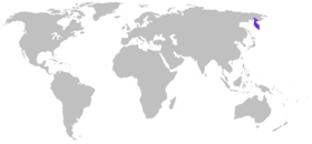 Ursus arctos beringianus range map.