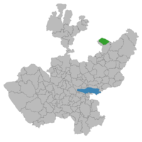 Location of the municipality in the state of Jalisco.