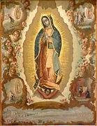 Virgen de Guadalupe con las cuatro apariciones Juan de Sáenz