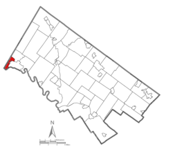 Location of West Pottsgrove Township in Montgomery County