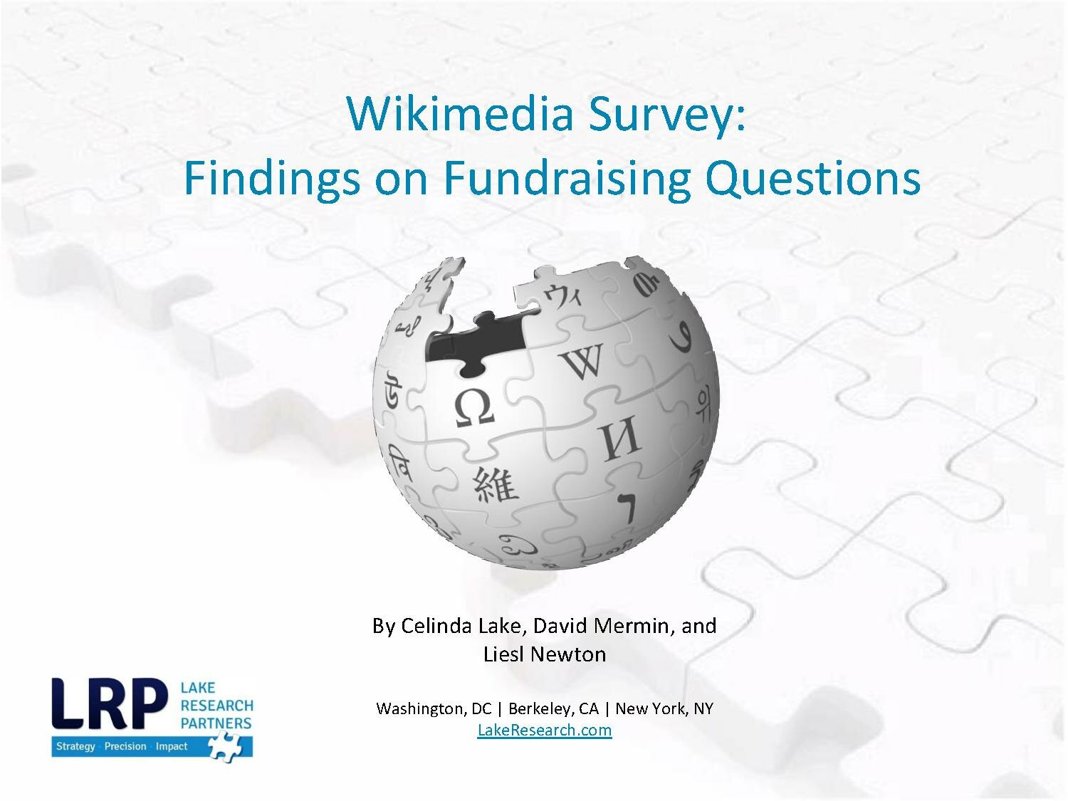 Wikimedia 2014 English Fundraiser Survey