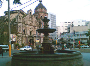 Plaza Lorenzo Ruiz in Binondo, Manila, with th...