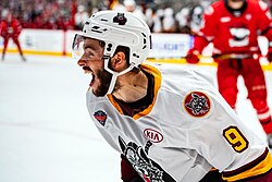 2019 Calder Cup Finals - Game 2 - Chicago Wolves at Charlotte Checkers - June 2, 2019 - Gage Quinney (48039054342).jpg