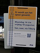 Eindhoven, Infotafel zu den Bauarbeiten rund um Tilburg