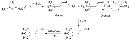 Synthese von 3,3-Dimethylbutanal aus Isobuten