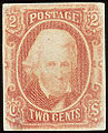 Timbre de 2¢ d'Andrew Jackson.