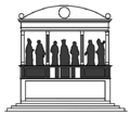Reconstitution hypothétique de l'agencement original du maître-autel de Sant'Antonio de Padoue