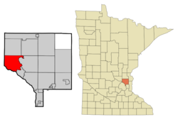 Location of the city of Ramseywithin Anoka County, Minnesota