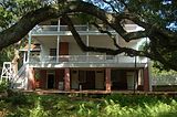 Rear view of Oakley Plantation house