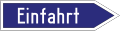 Pfeilschild „Einfahrt“ zu einem Rasthaus (Autobahn München–Salzburg) (1937) Entsprechende Schilder standen auch an den direkten Autobahnzufahrten