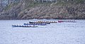 Traiñeiras durante a XI Bandeira Teresa Herrera no Orzán (A Coruña) en 2012