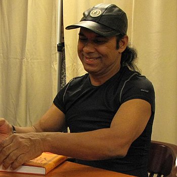 Bikram Choudhury at a book signing in New York...