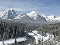 Winter scene from Morant's Curve. Saddle Mountain left of center.