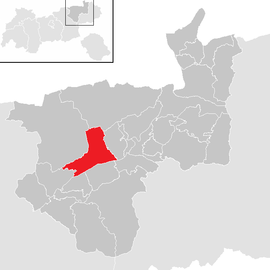 Poloha obce Breitenbach am Inn v okrese Kufstein (klikacia mapa)