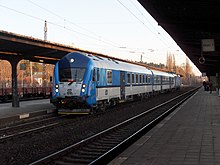 Very short commuter train in push mode. Brno, Kralovo Pole, zeleznicni stanice, vuz 80-30 002 (01).jpg