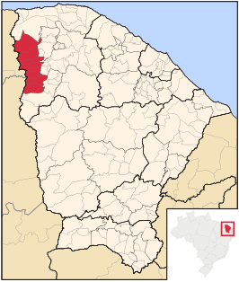 Ligging van de Braziliaanse microregio Ibiapaba in Ceará