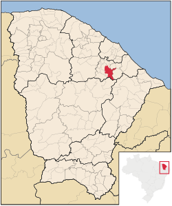 Localização de Aracoiaba no Ceará