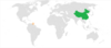 Location map for China and Trinidad and Tobago.