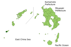 Lokasi China di Kagoshima (Ōshima)