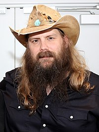 Chris Stapleton in a hat and black shirt