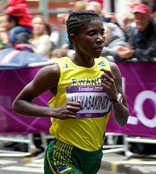 Claudette Mukasakindi - 2012 Olympics marathon.jpg