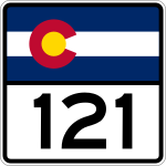 Straßenschild der Colorado State Highway 121