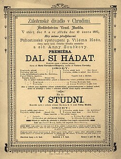Plakát k premiéře opery Dal si hádat