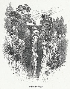 Pontarfynach, engrafiad gan T. Cilkes, 1840