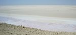 A view of a salt lake in a desert
