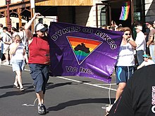 Dykes on Bikes banner (2006), Melbourne Gay Pride, Australia Dykes on Bikes banner.jpg