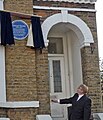 The Blue Plaque unveiling by Edward Turner Jr., in October 2009