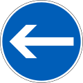 Direction to be followed (turn left only) (formerly used )