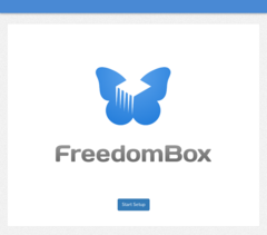 When FreedomBox first boot wizard is started, it shows the welcome step.