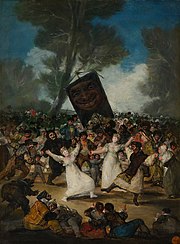 Entierru de la Sardina, vistu por Goya hacia 1812-14 (Real Academia de Belles Artes de San Fernando).