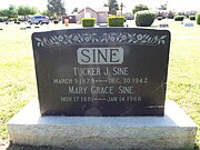 Grave of Tucker J. Sine (1879-1942) and Mary Grace Sine (1881-1966)