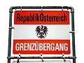 Tafel Grenzübergang der Republik Österreich