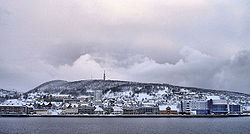 View of the area with the Samaåsen hill in the background