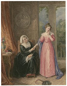 Helena y la condesa. Acto I, escena III. Acuarela de John Masey Wright (inicios del siglo XIX).