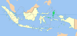 Kaart van de Provincie Noord-Molukken in Indonesië