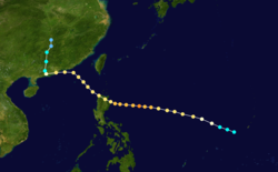 中度颱風英格瑞的路徑圖