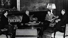 Hitler meeting Iranian ambassador Mussa Nuri Esfandiari Iran Parliament speaker Hitler meeting.jpg