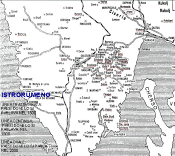 Villaggi popolati da Istrorumeni nel 1800, 1900 e 2000