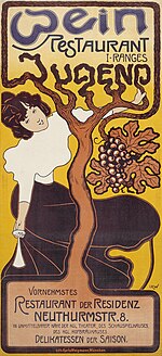 پوستر رستوران اثر: یوزف رودولف ویتزل (۱۸۹۶ میلادی)