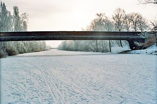 Vereister Kanal in Burghausen