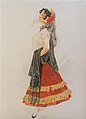 návrh kostýmu Carmen (1900)