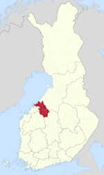 Центральная Остроботния на карте Финляндии