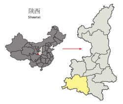 Location of Hanzhong