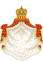 Napoleonic heraldic mantle and pavilion, with a Napoleonic crown